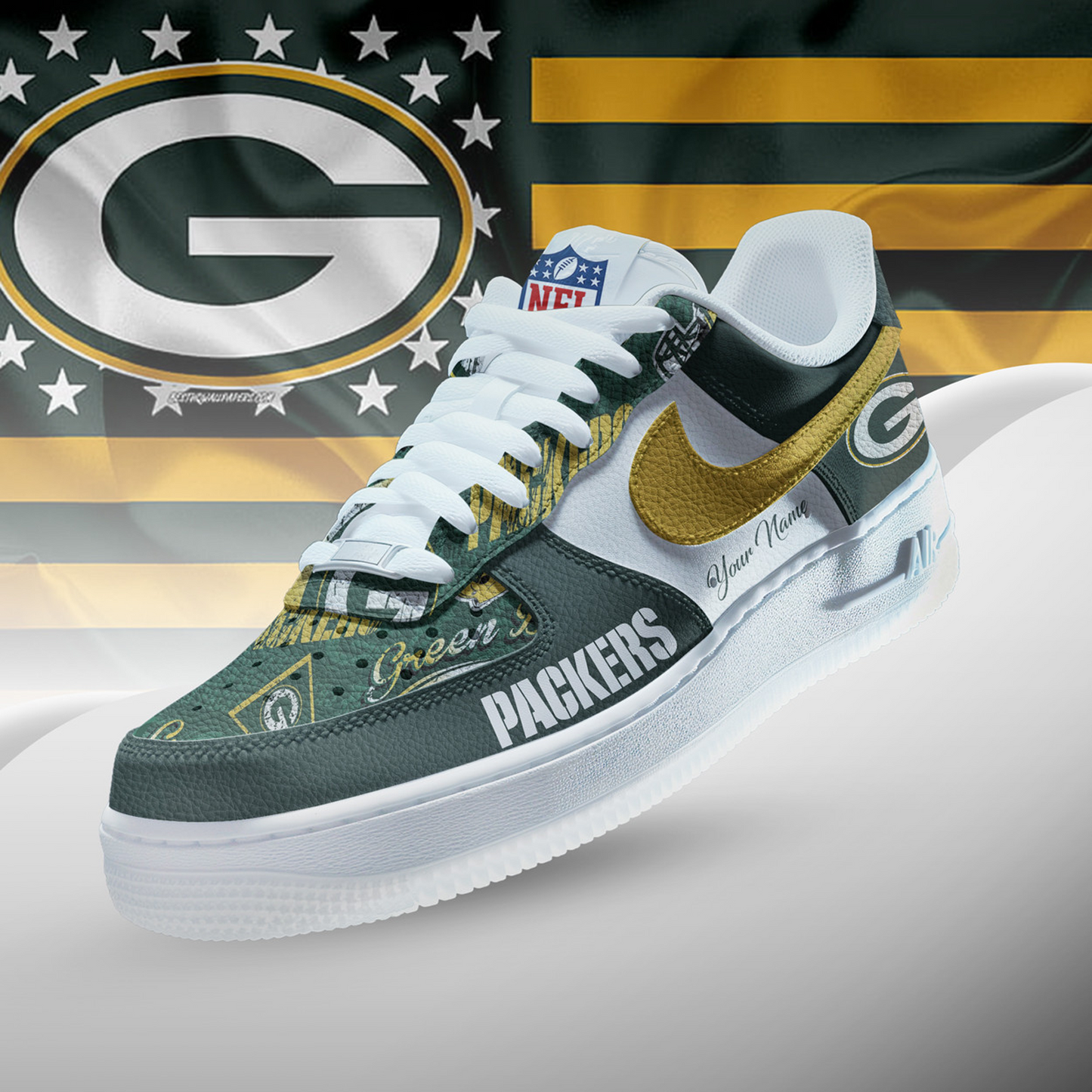 GB x NFL Personalized Team Icon AF1 Shoes