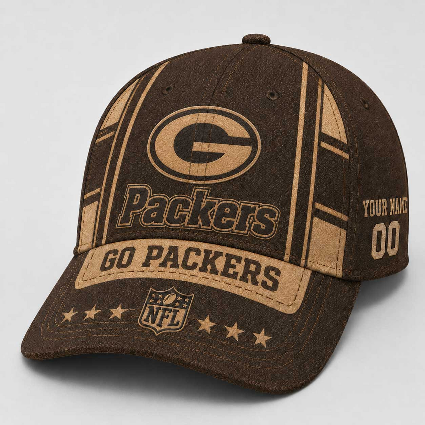 GB x NFL Premium Vintage Leather Personalized Cap for Loyal Fans