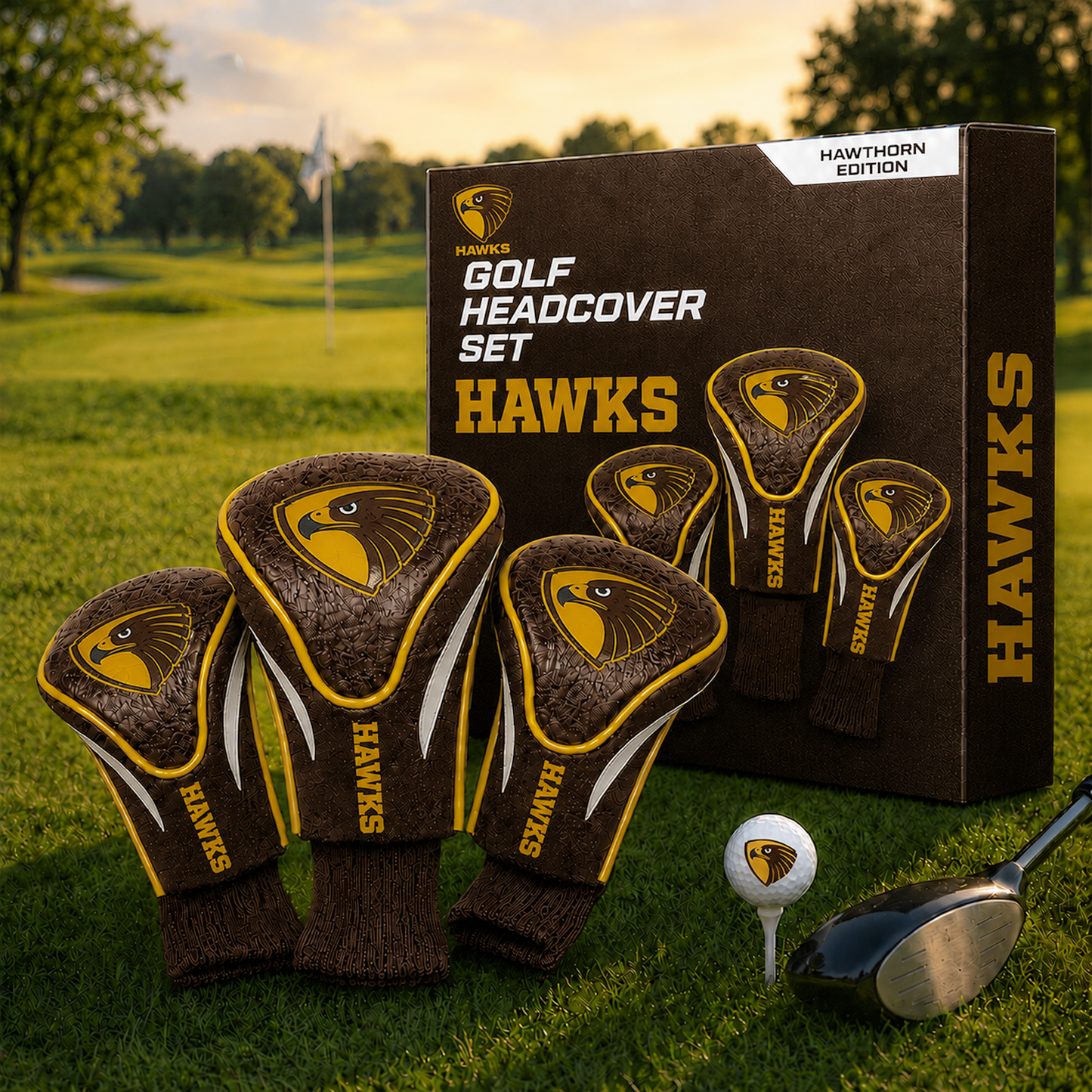 HAW Team Golf AFL 3-Pack Contour Sock Headcovers