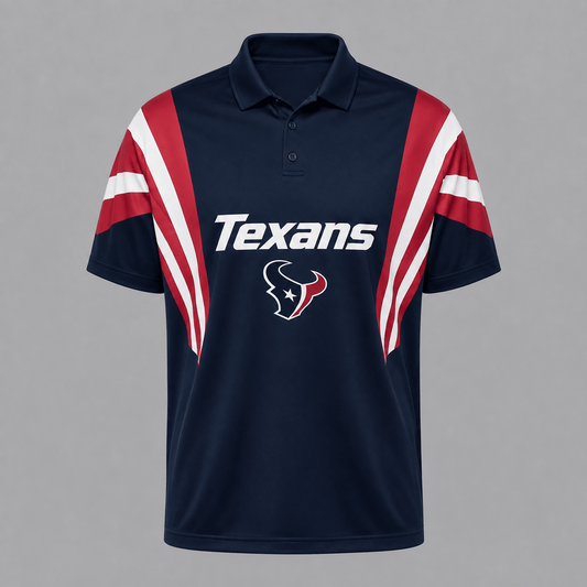 HOU x NFL Sleeve Collared Sports Polo Shirt