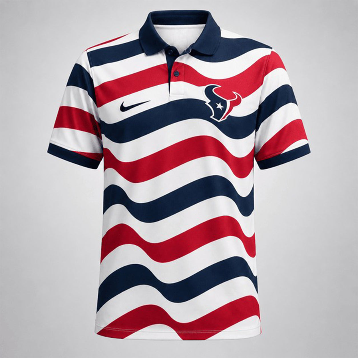 HT Premium NFL Custom Striped Athletic Polo Shirt