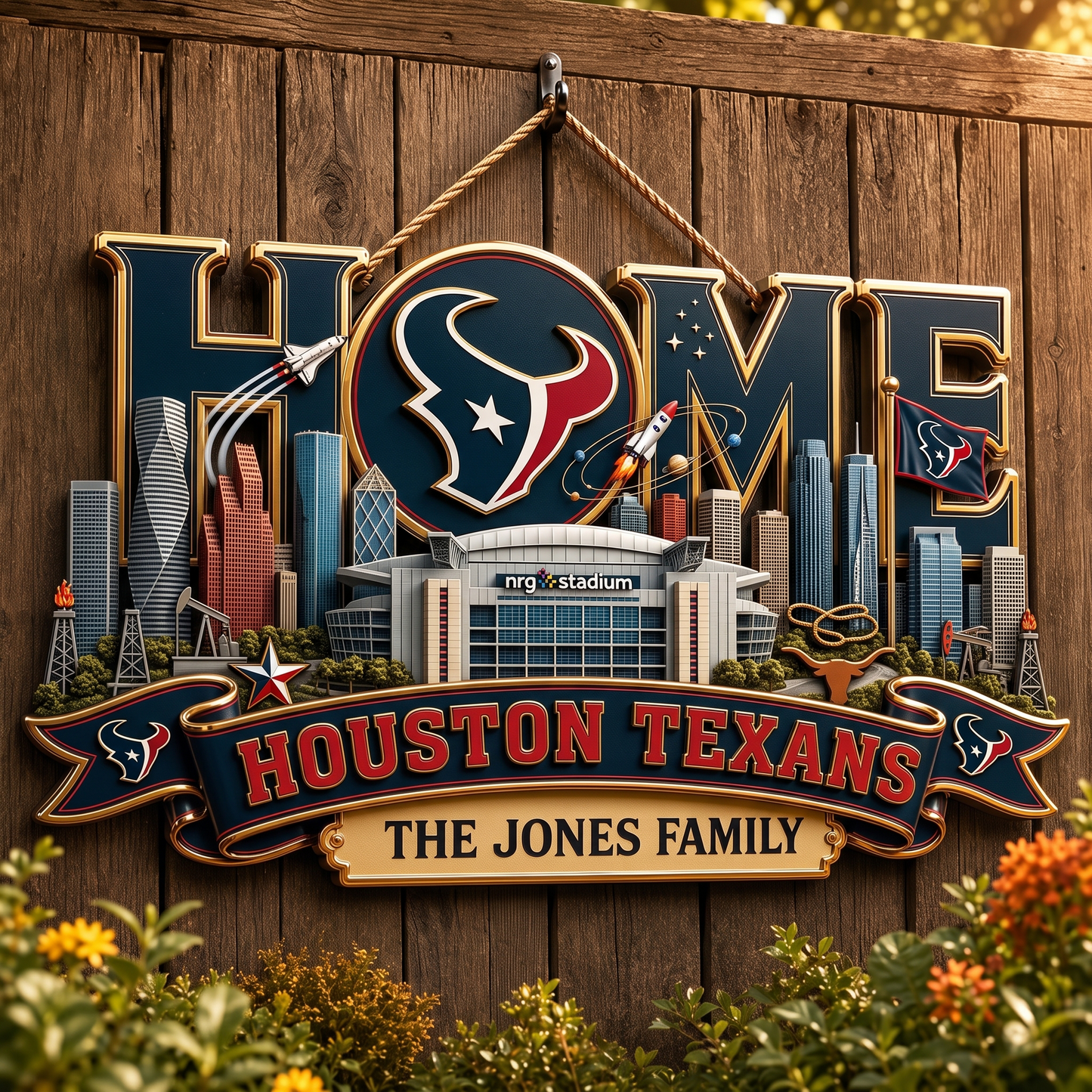 HT x NFL Team Home Metal Sìgn Custom Any Name Gifts For Home Decor
