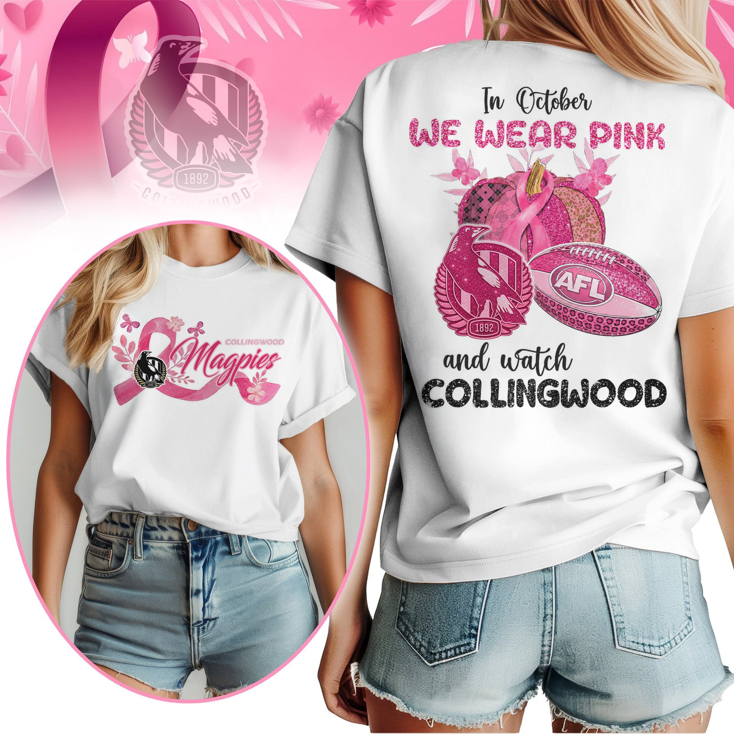 In October We Wear Pink And Watch COL Shirt