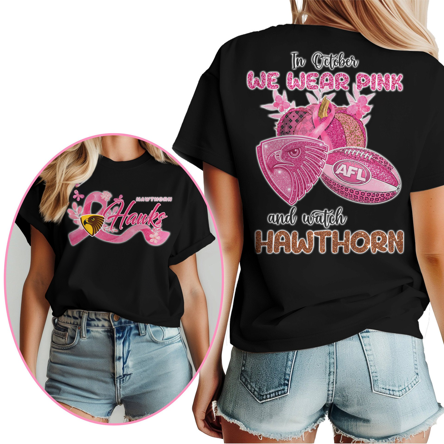 In October We Wear Pink And Watch HAW Shirt