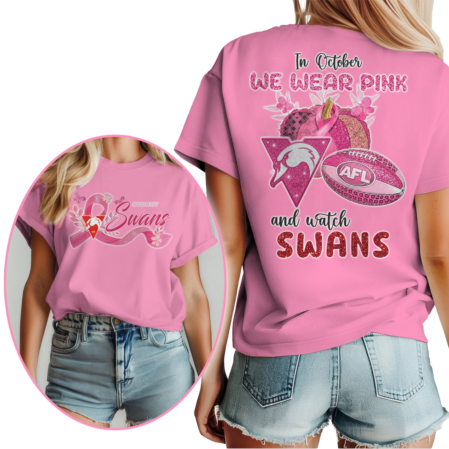 In October We Wear Pink And Watch SS Shirt