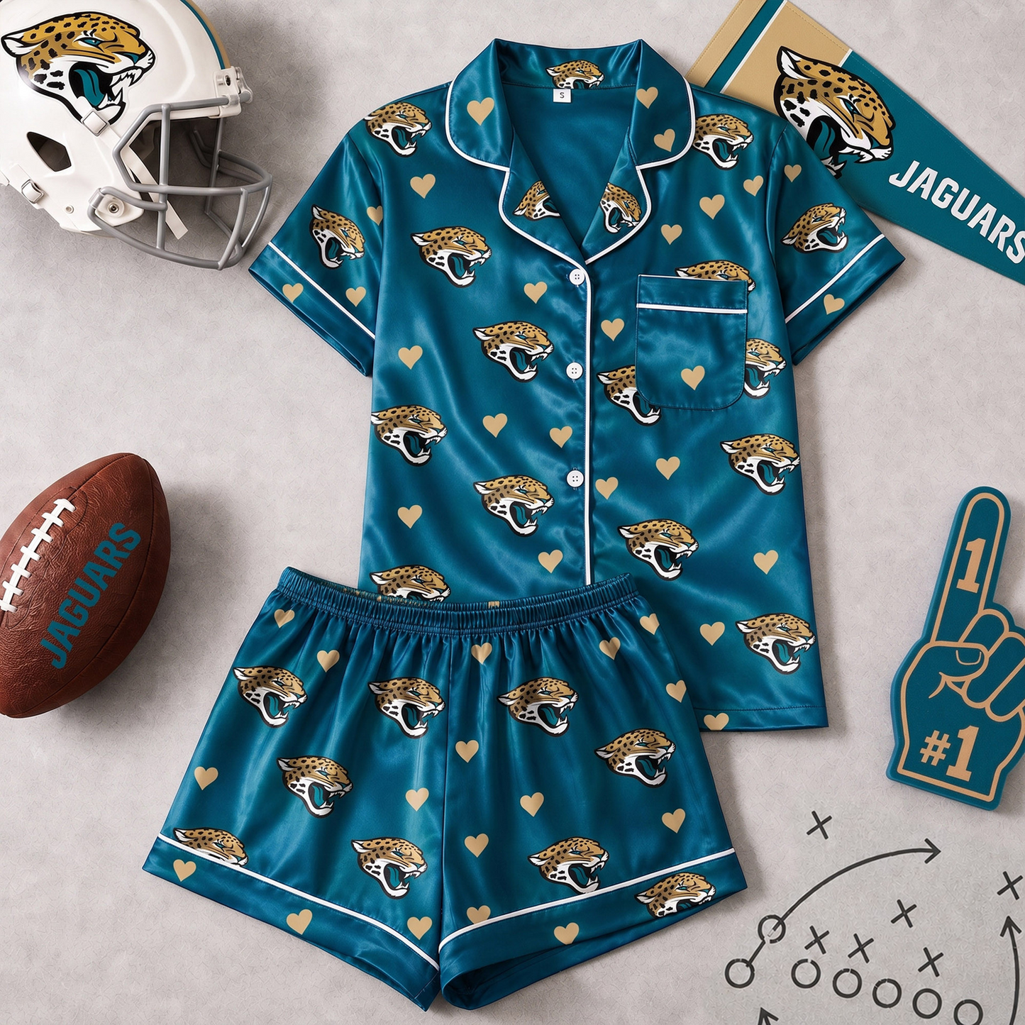 JAC x NFL Love Satin Pajamas Set