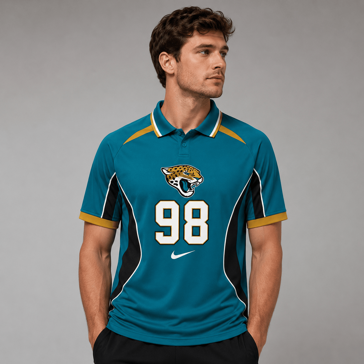 JJ Premium NFL Custom Number Sports Style Polo Shirt