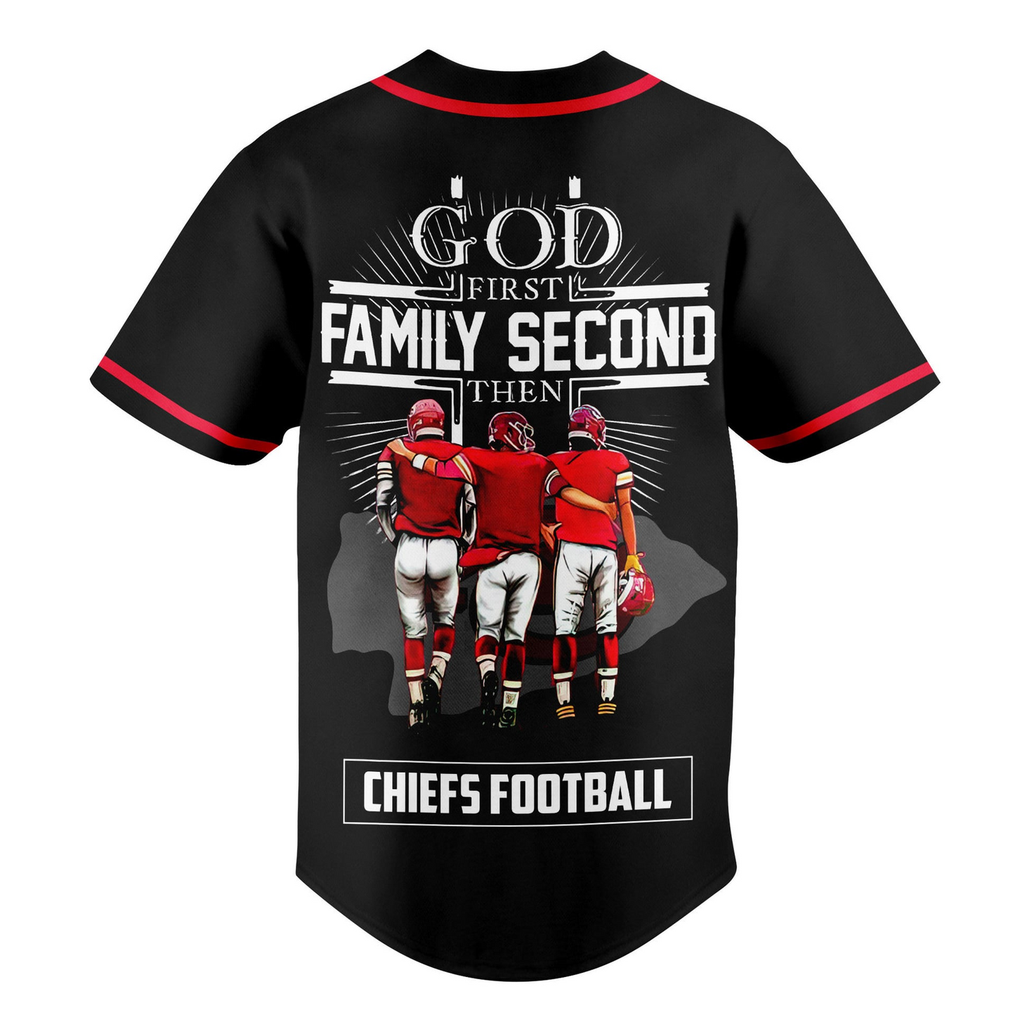 KC x NFL God First, Family Second – Faith & Brotherhood Football Jersey