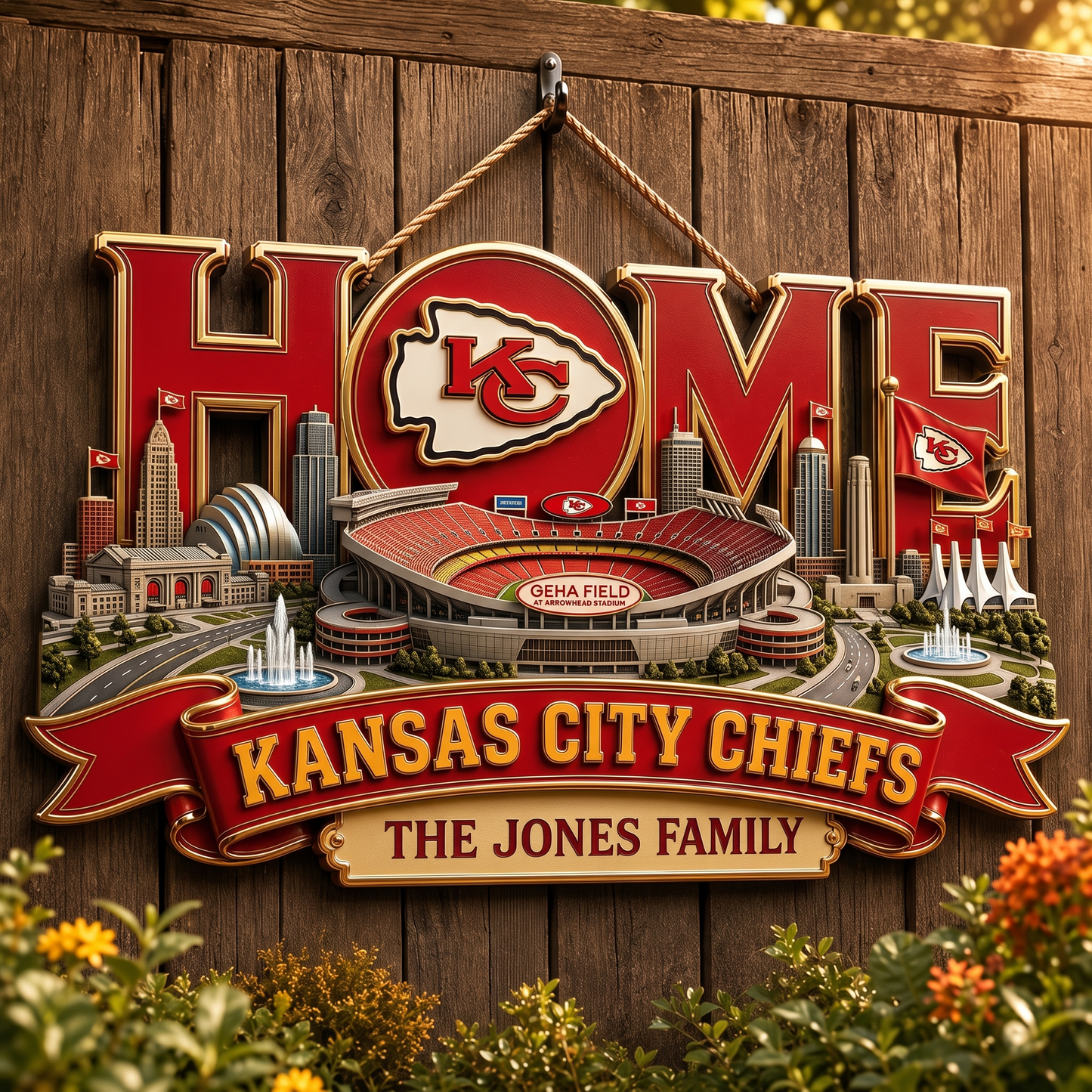 KCC x NFL Team Home Metal Sìgn Custom Any Name Gifts For Home Decor