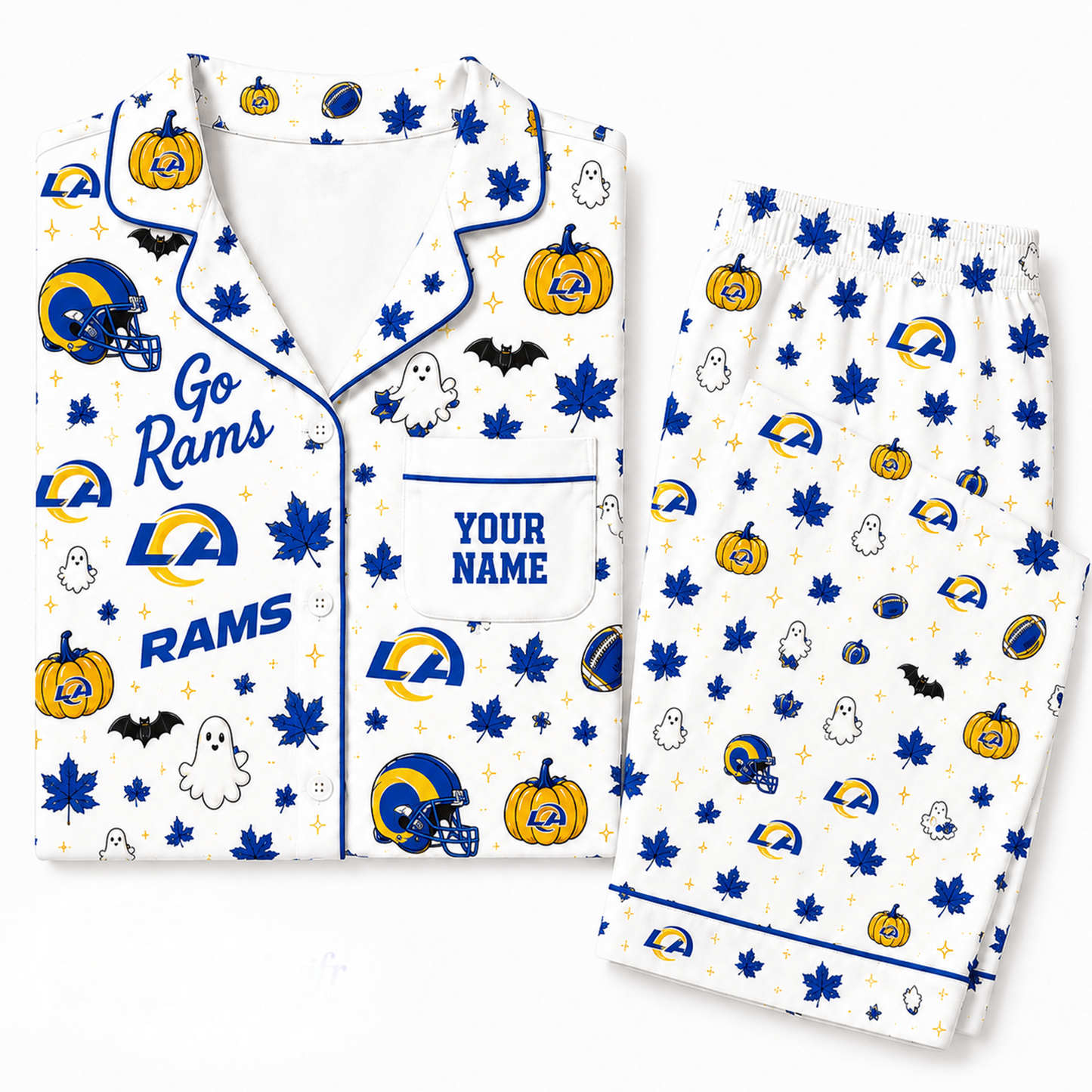 LAR x NFL Halloween Personalized Set Long Pajamas