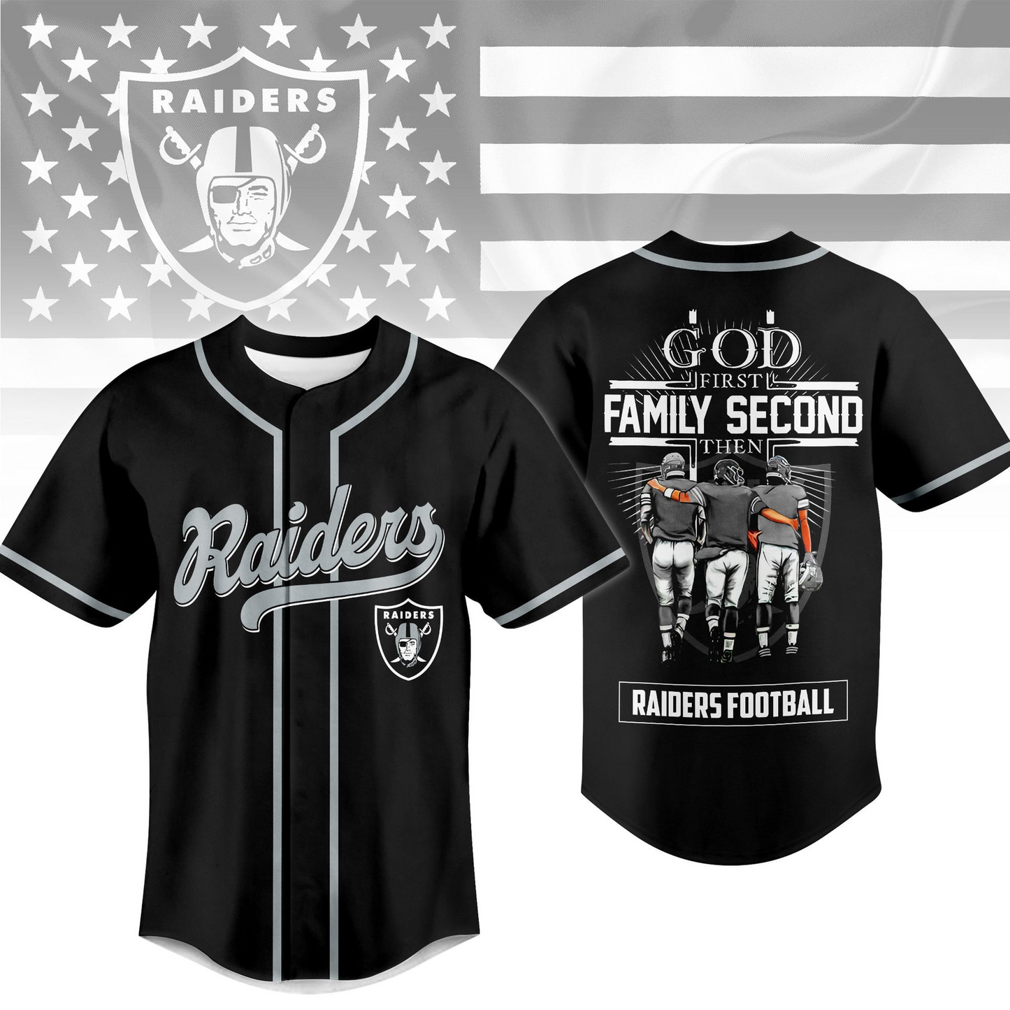 LV x NFL God First, Family Second – Faith & Brotherhood Football Jersey