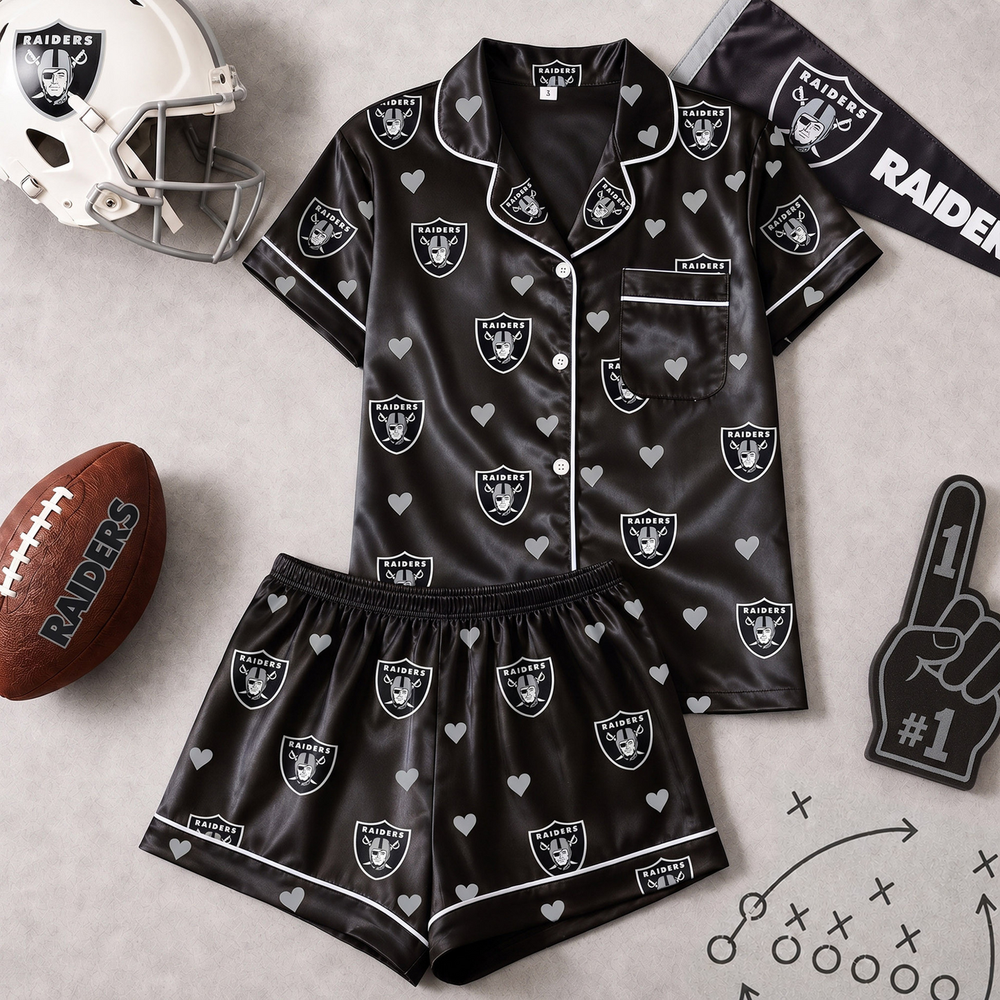 LV x NFL Love Satin Pajamas Set