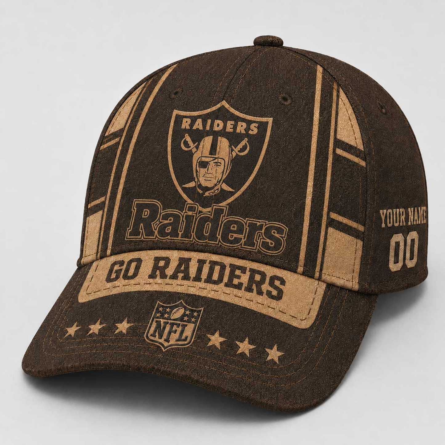 LV x NFL Premium Vintage Leather Personalized Cap for Loyal Fans