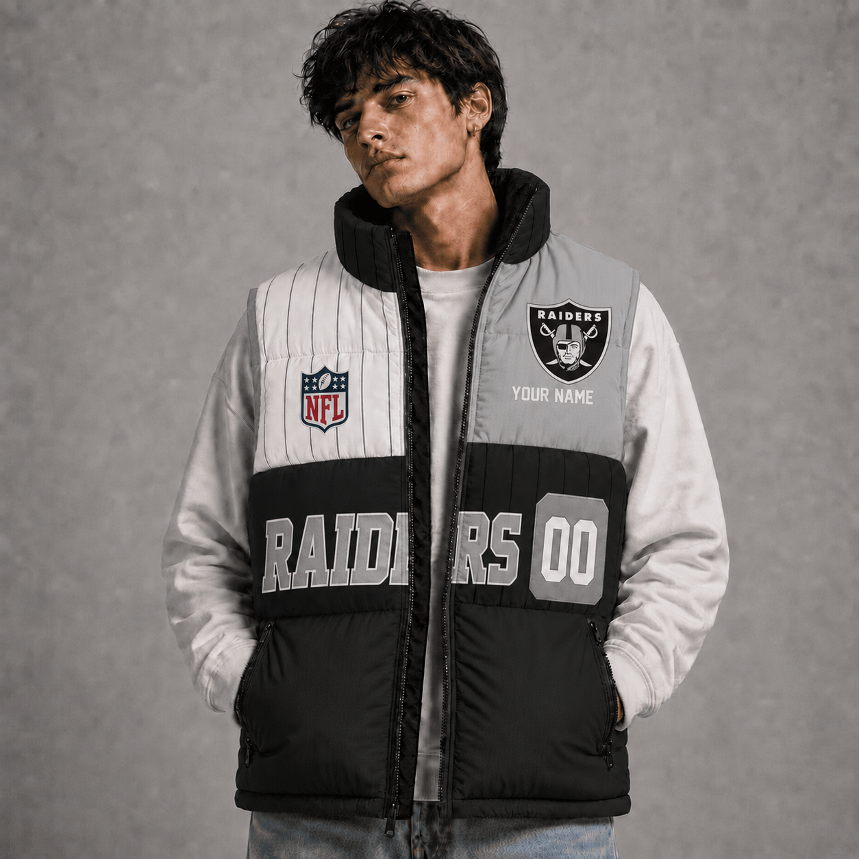 LVR x NFL Premium Sleeveless Puffer Jacket Personalized Gift For True Fan