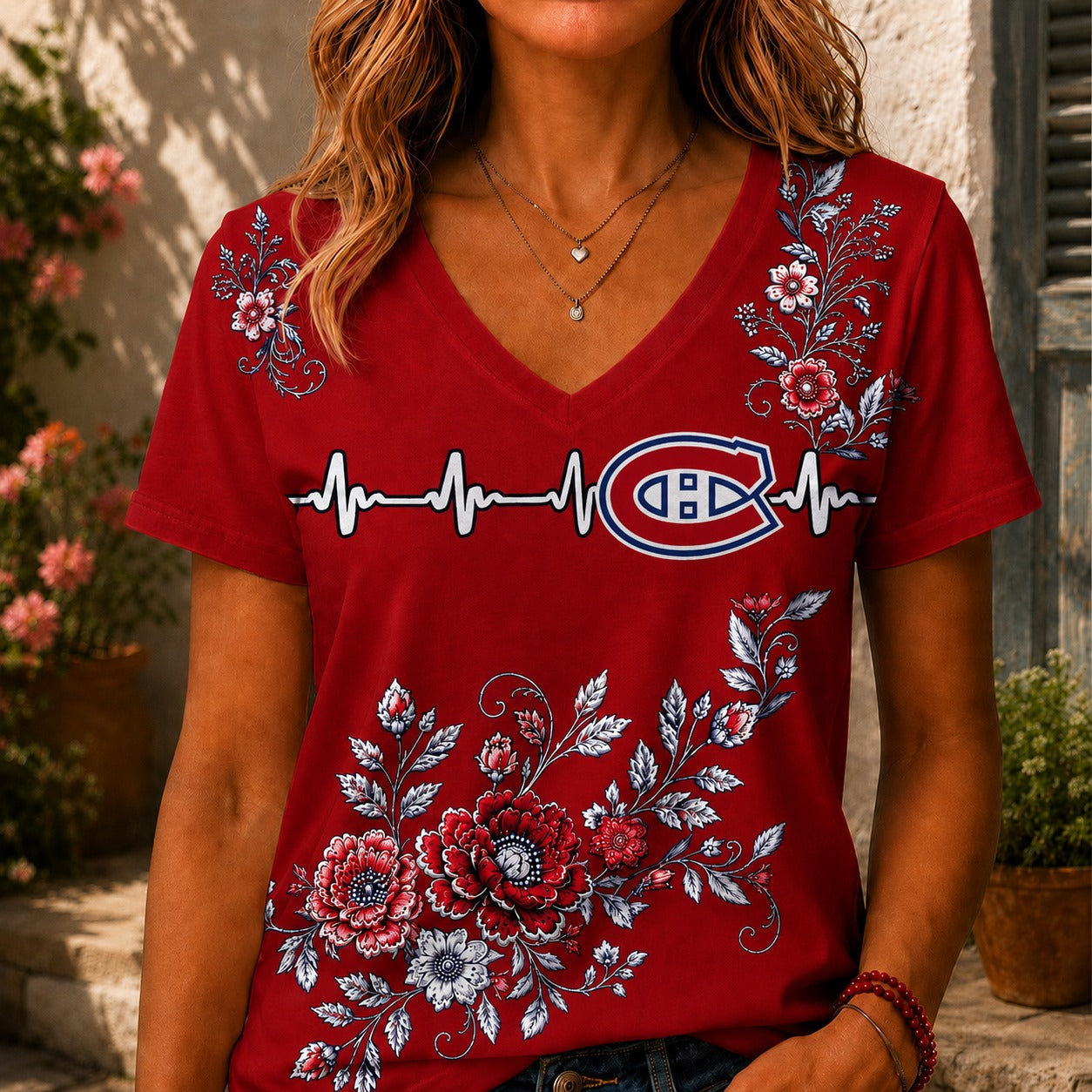 MC x NHL Luxury Women V-Neck Shirt
