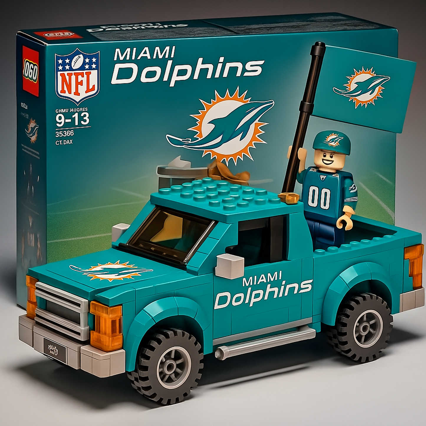 MIA x NFL Building Blocks Truck Toy Set DatND DVT