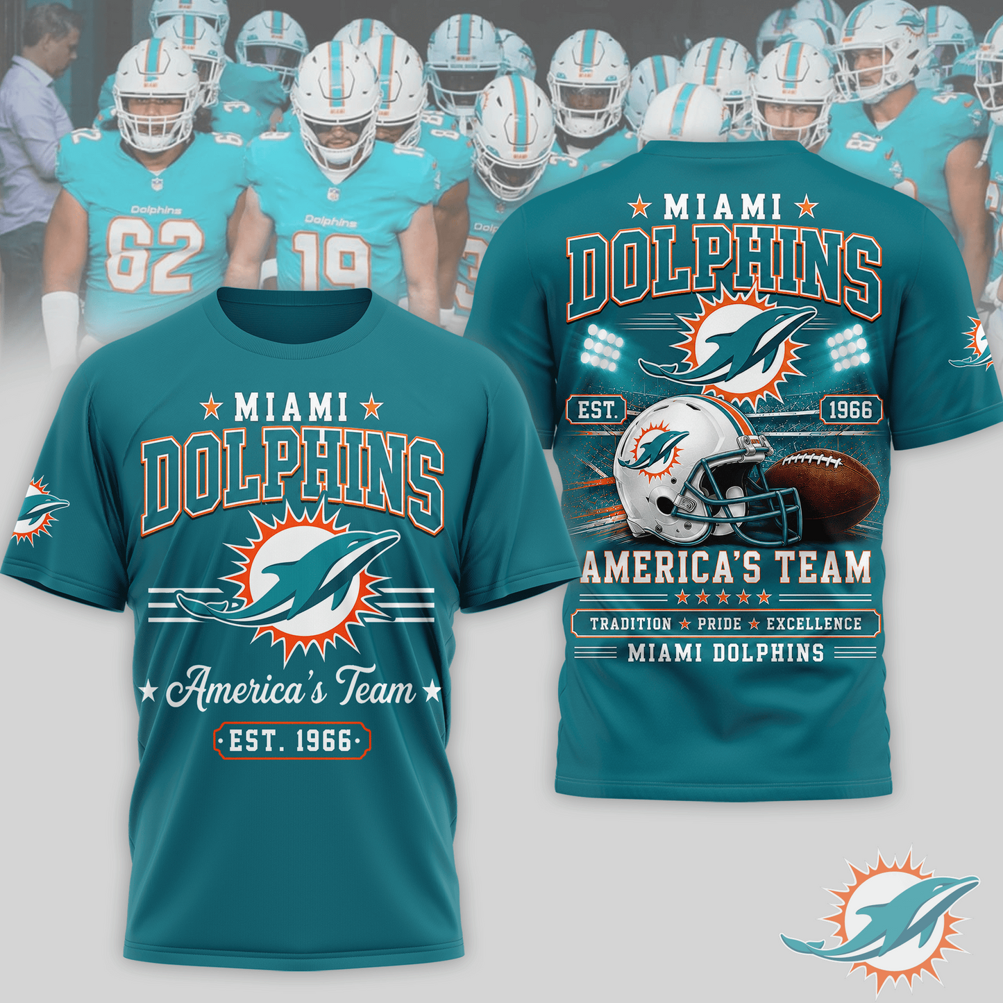 MIA x NFL Premium Team Tradition Pride 3D Shirt