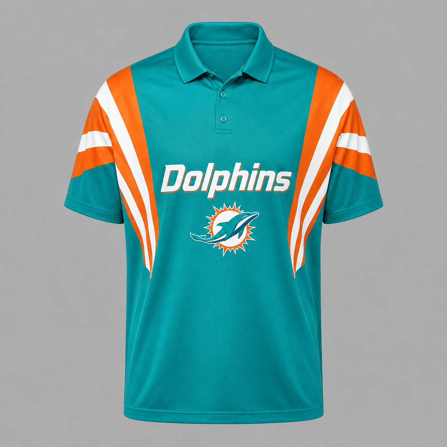 MIA x NFL Sleeve Collared Sports Polo Shirt