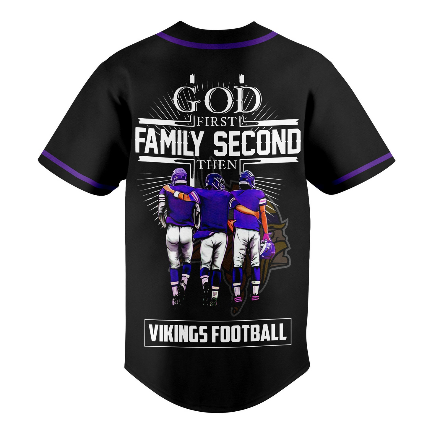 MIN x NFL God First, Family Second – Faith & Brotherhood Football Jersey