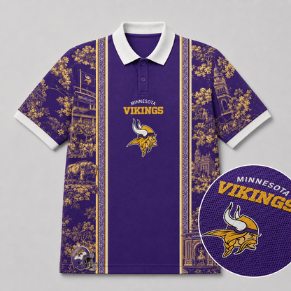 MIA x NFL Heritage Cityscape Polo Shirt for Loyal Fans