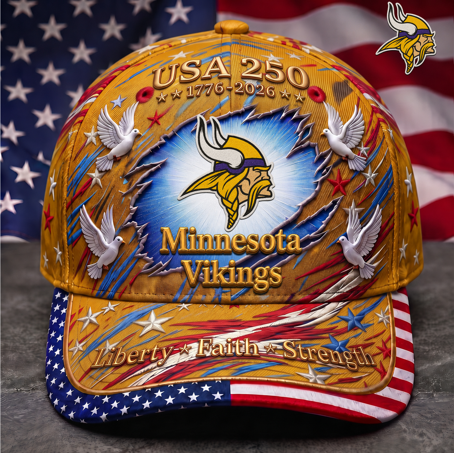 Premium NFL x MV 250 Years Anniversary Of Freedom Cap V4  260626
