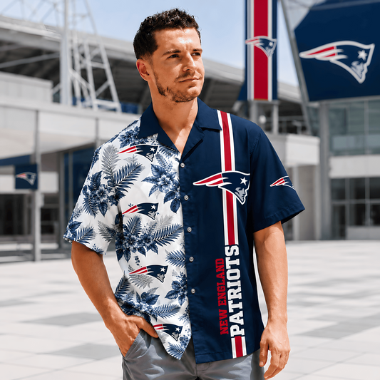 NE x NFL Gridiron Paradise Hawaiian Shirt 2107