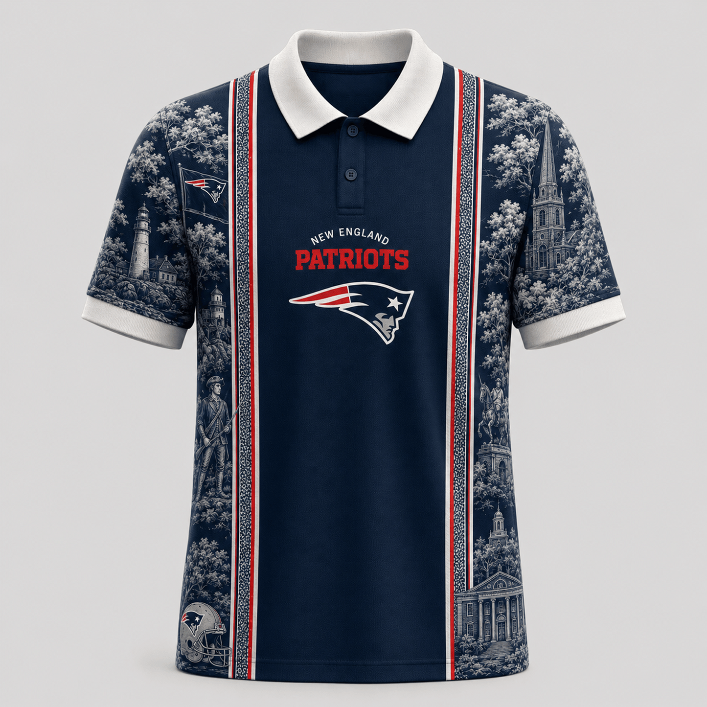 NE x NFL Heritage Cityscape Polo Shirt for Loyal Fans