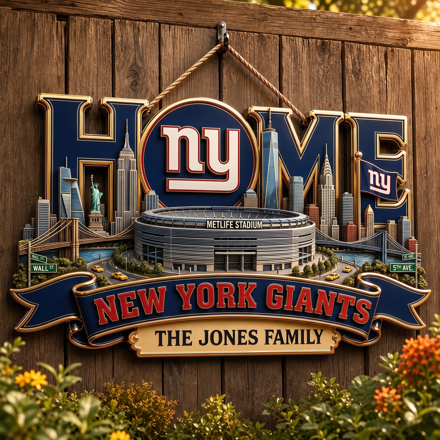 NYG x NFL Team Home Metal Sìgn Custom Any Name Gifts For Home Decor