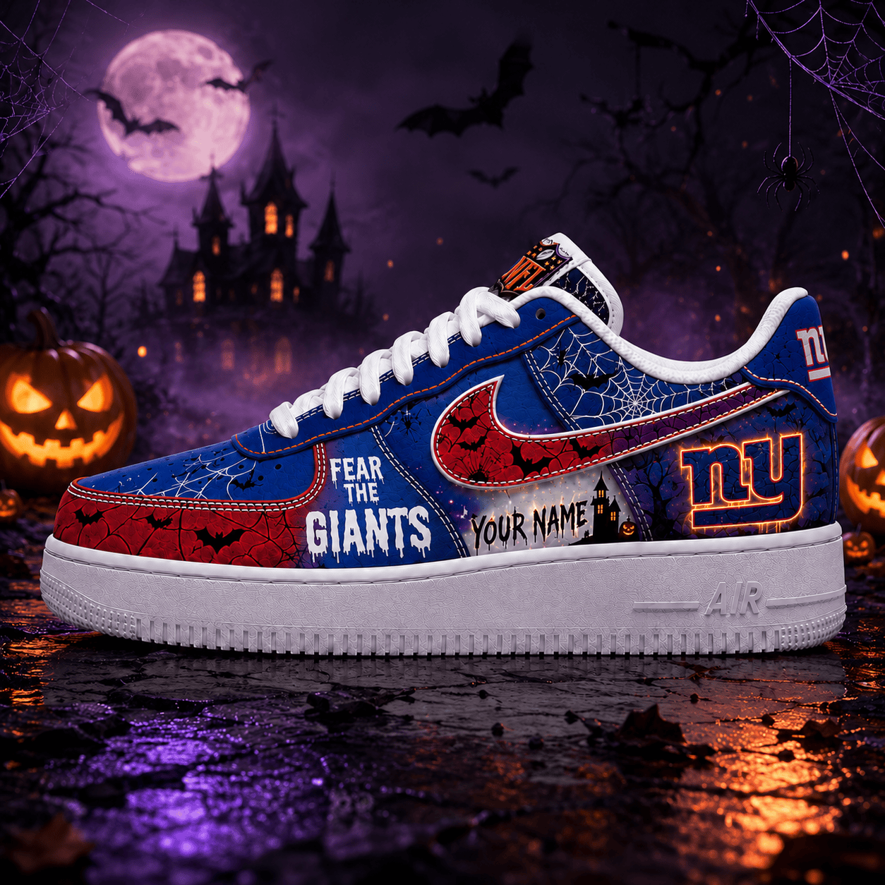 NYG x Premium NFL Fear The Team Halloween AF1 Sneakers