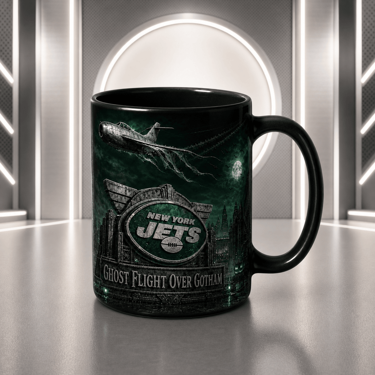 NYJ Halloween Football Mug – The Frozen Cornfield Spooky Fan Gift DDT