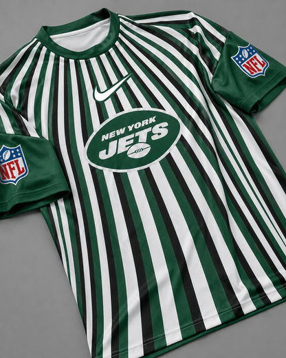 NYJ Premium NFL Men’s Athletic Vertical Stripe T-Shirt