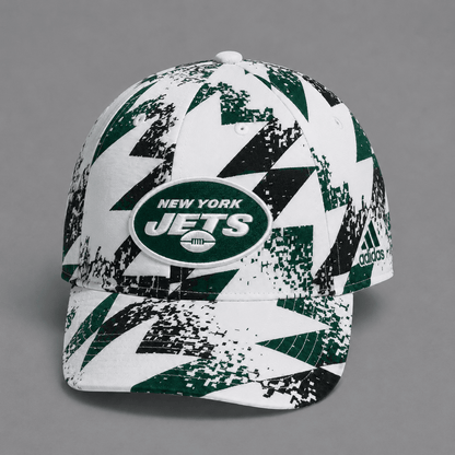 NYJ Premium NFL Sports Fan Geometric Pattern Baseball Cap