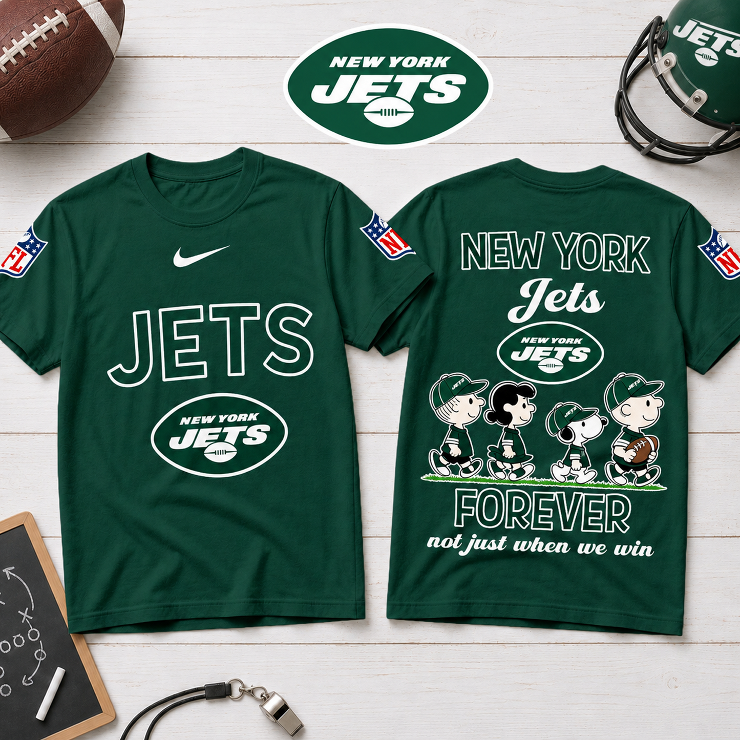 NYJ x NFL Forever – Peanuts Football Fan 3D Shirt 2007
