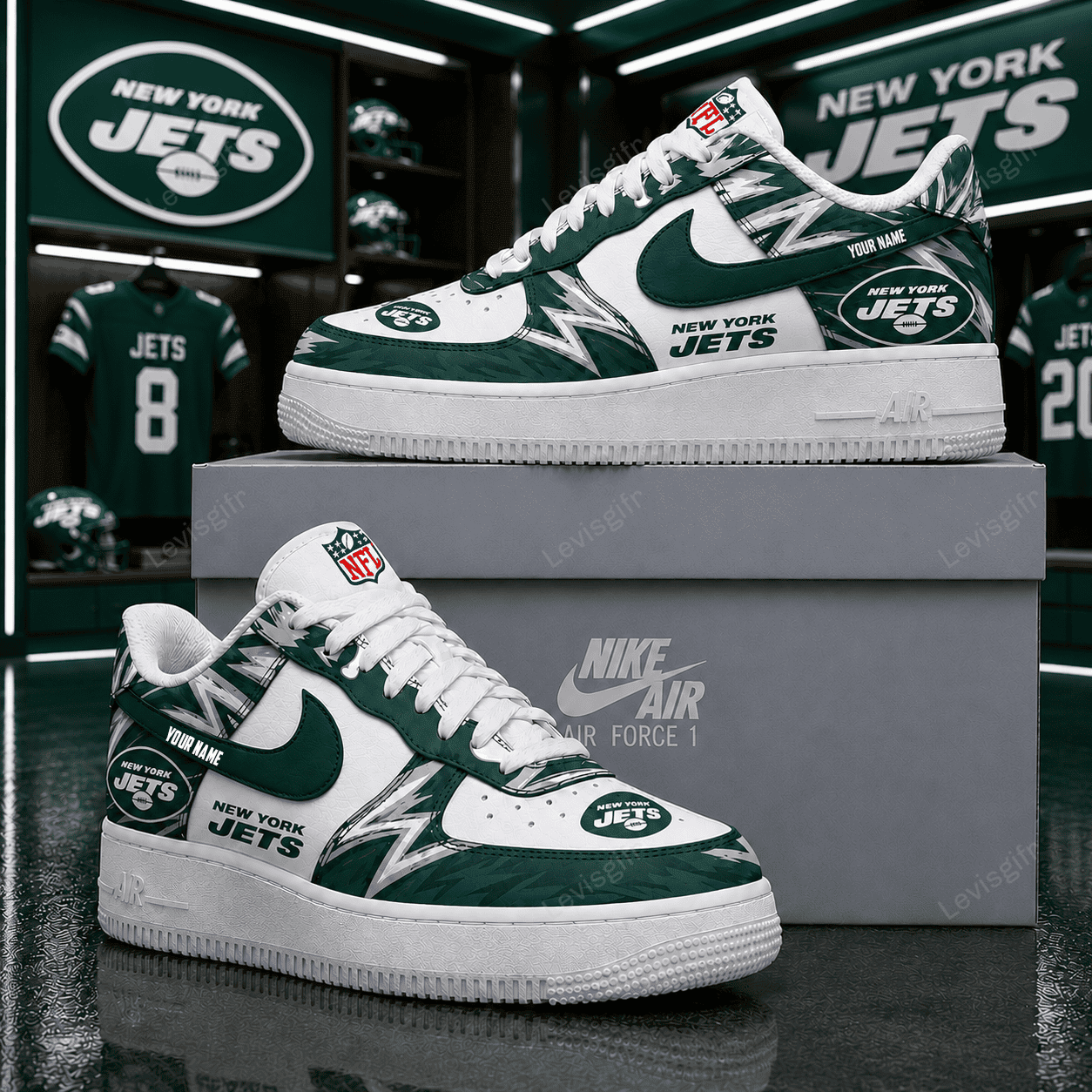 NYJ x NFL Premium AF1 Sneaker Personalized Gift For Fan