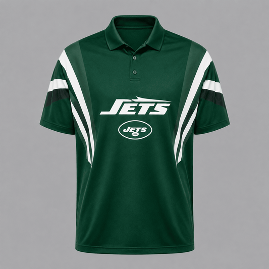 NYJ x NFL Sleeve Collared Sports Polo Shirt