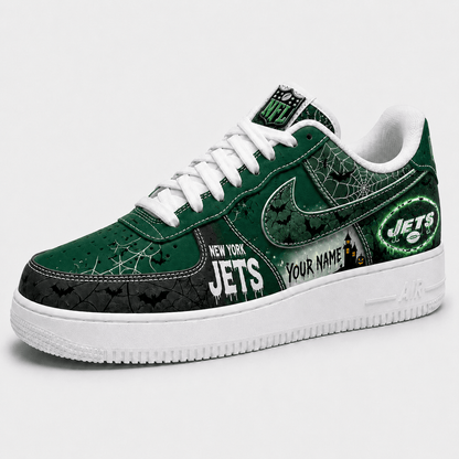 NYJ x Premium NFL Fear The Team Halloween AF1 Sneakers