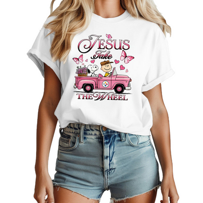 PIT x NFL Jesus Take The Wheel God Is Good 3D Shirt