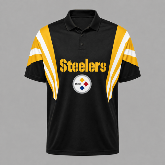 PIT x NFL Sleeve Collared Sports Polo Shirt