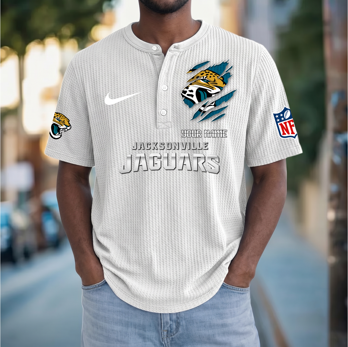 PREMIUM NFL  X  JJ Crew neck button Henry Shirt Limited Editions NDT VHM 230426