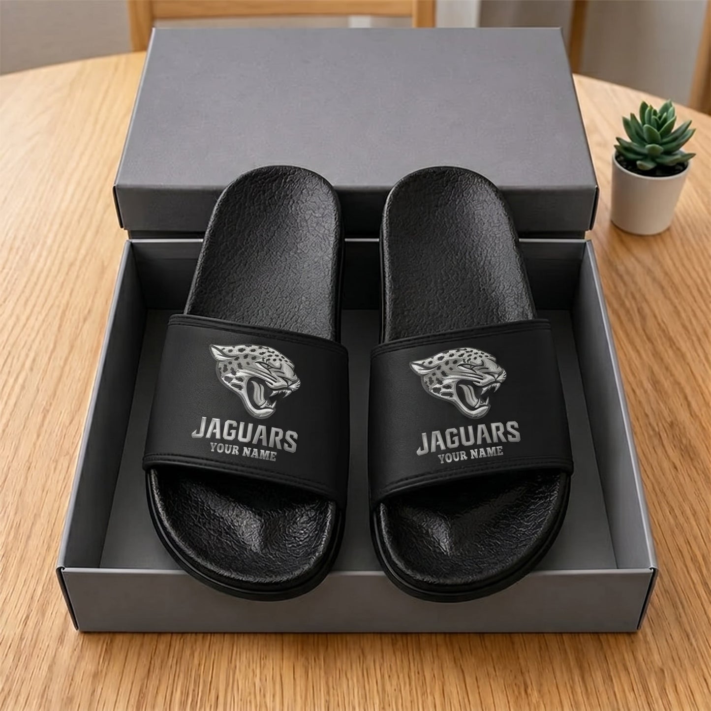 PREMIUM NFL X JJ New Black Slippers All Size Custom Name FOR SUMMER HOLIDAY NDT VHM 160626