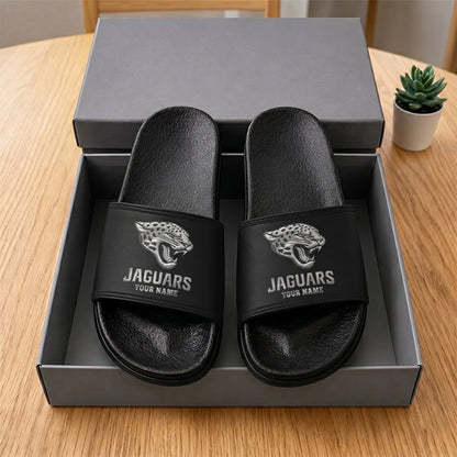 PREMIUM NFL X JJ New Black Slippers All Size Custom Name FOR SUMMER HOLIDAY NDT VHM 160626