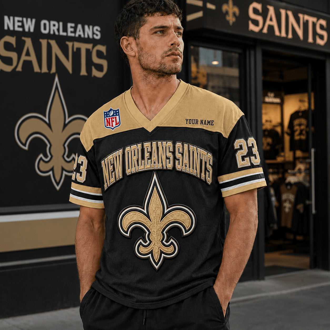 PREMIUM NFL X NO EXCLUSICE V-Neck T-shirt Custom Name
