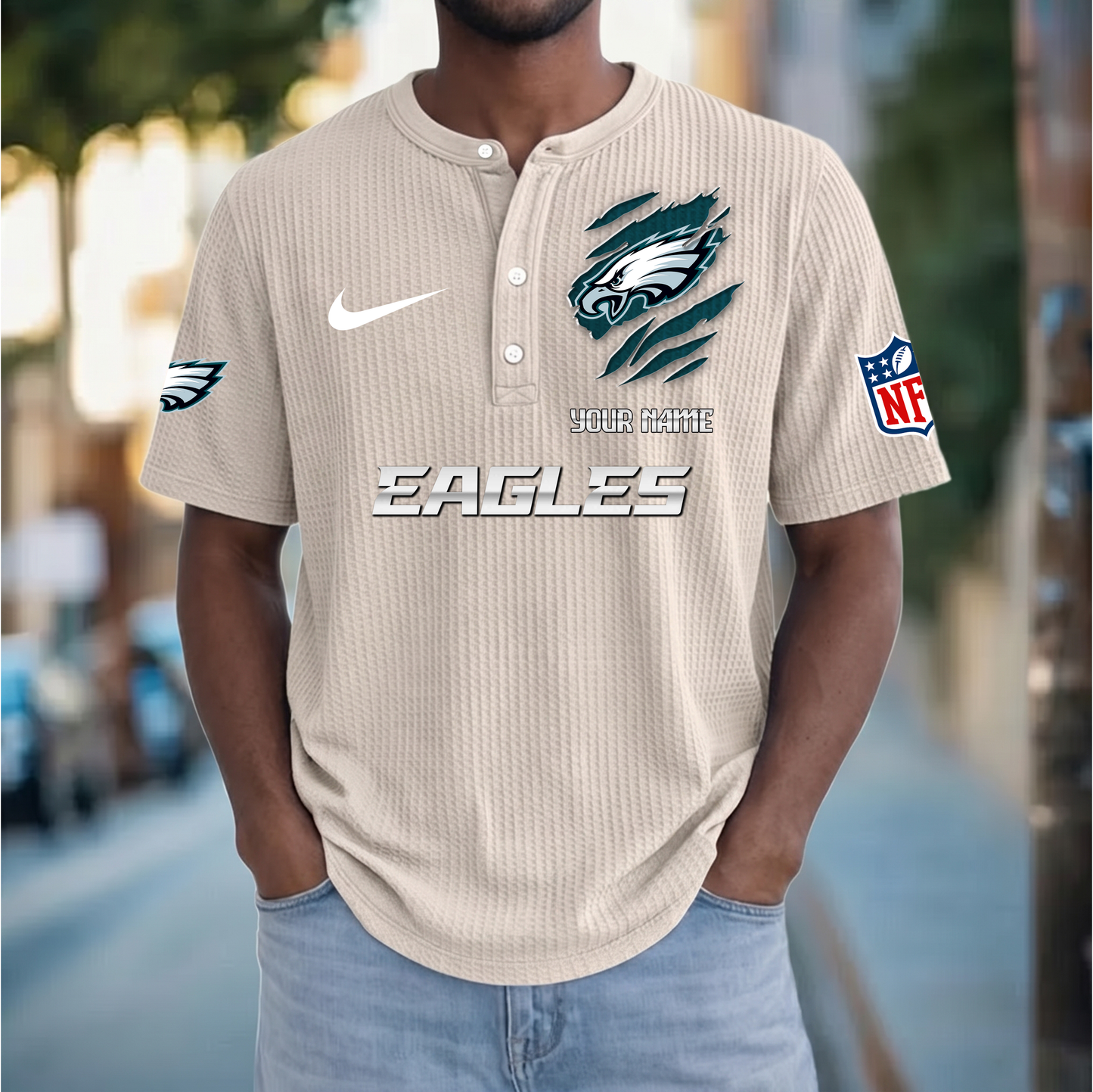 PREMIUM NFL  X  PE Crew neck button Henry Shirt Limited Editions NDT VHM 230426