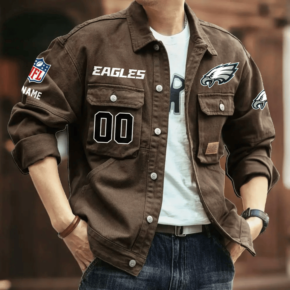 PREMIUM NFL X PE Men's Denim Autumn Jackets NDT VHM 090626