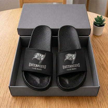 PREMIUM NFL X TBB New Black Slippers All Size Custom Name FOR SUMMER HOLIDAY NDT VHM 160626