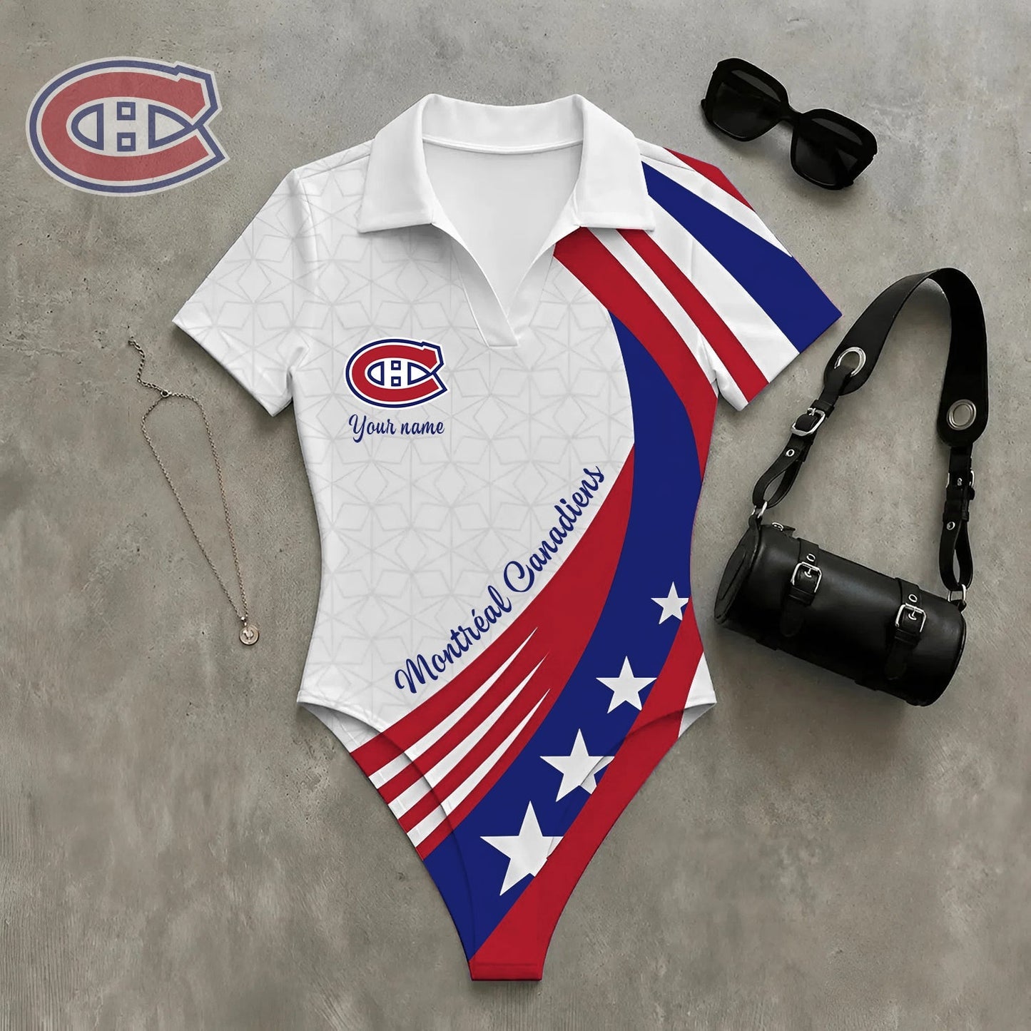 PREMIUM NHL X MC Women�???s Slim-Fit V-Neck Polo Bodysuit NDT NHM 270526
