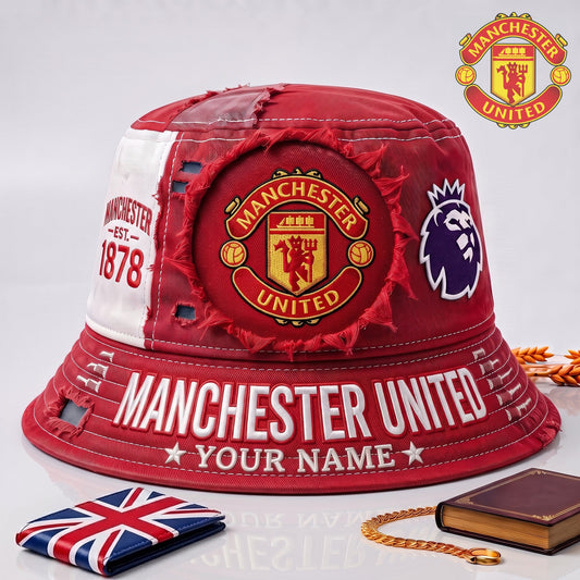 PREMIUM EPL X MU EXCLUSIVE Torn Fabric Legacy Bucket Hat For New Season NDT NHM 010726
