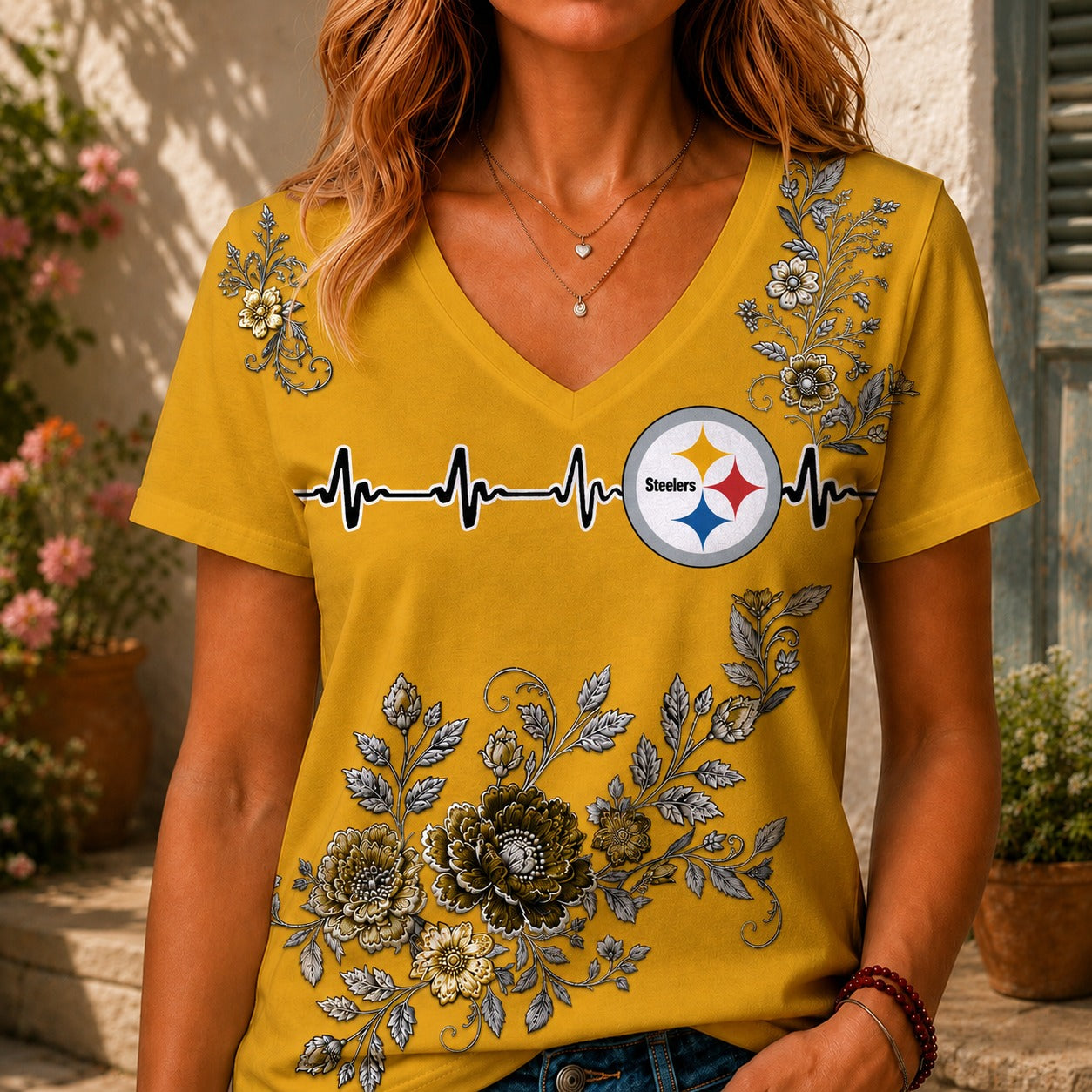 PS x NFL Luxury Women V-Neck Shirt