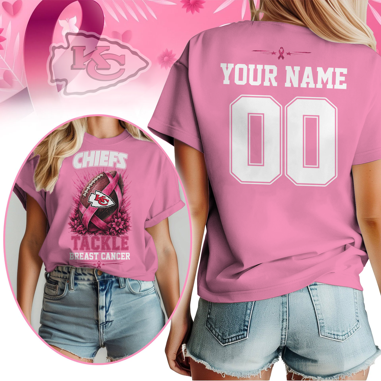 Personalized KCC x NFL Premium Tackle Breast Cancer Shirt