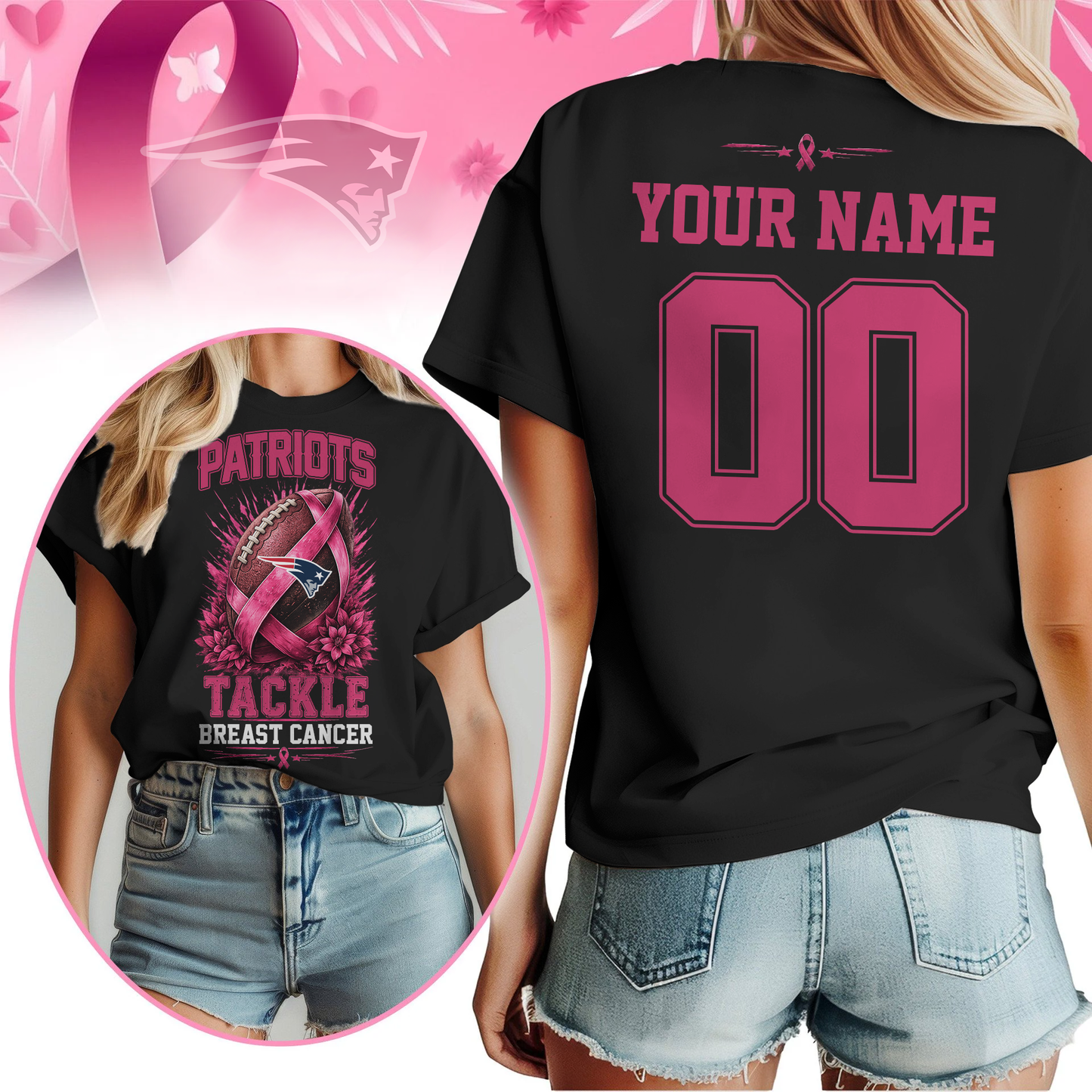 Personalized NEP x NFL Premium Tackle Breast Cancer Shirt